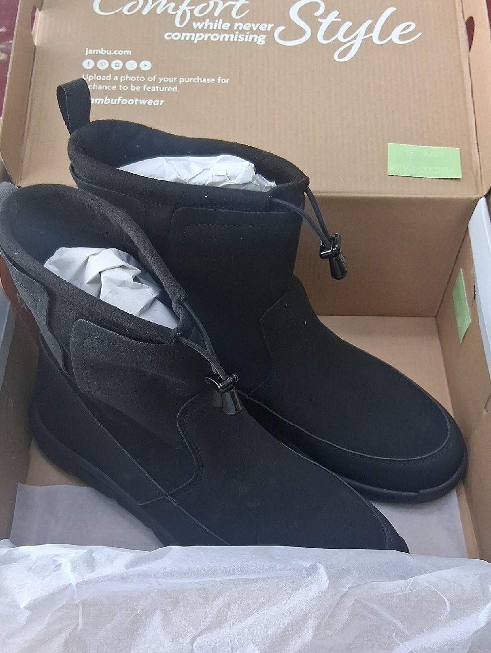New With Box Jambu Black Soft-Touch Pull On Toggle Midi Boots SIZE 9 - Picture 7 of 8
